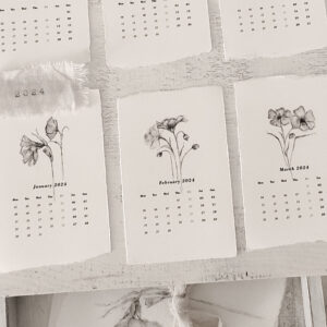 Kalendarz na drucie - Lniany 12 stronicowy